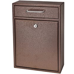 Mail Boss Olympus Modern Galvanized Steel Wall Mount Bronze Drop Box