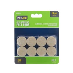 Projex Felt Self Adhesive Protective Pad White Round 1 in. W 16 pk