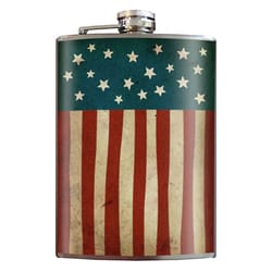 Trixie & Milo Old Glory 8 oz Multicolored Stainless Steel Flask