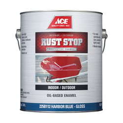 Ace Rust Stop Indoor/Outdoor Gloss Harbor Blue Oil-Based Enamel Rust Preventative Paint 1 gal