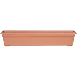 Novelty 6.4 in. H X 29.5 in. W X 8 in. D Plastic Countryside Flowerbox Flower Box Terracotta