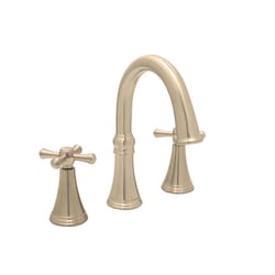 Huntington Brass Woodbury Satin Brass Widespread Bathroom Sink Faucet 8 in.