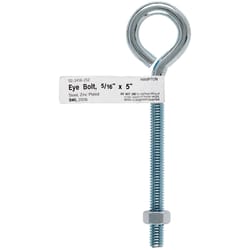 National Hardware 5/16-in x 5-in Zinc-plated Interior/Exterior Coarse  Thread Eye Bolt in the Specialty Bolts department at