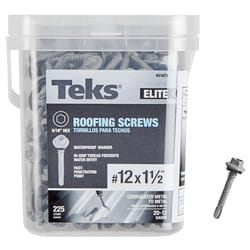 Teks Elite No. 12 X 1-1/2 in. L Hex Drive Hex Washer Head Roofing Screws 225 pk