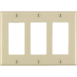 Leviton Decora Ivory 3 gang Thermoset Plastic Decorator Wall Plate 1 pk