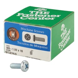 HILLMAN M6-1 X 16 mm L Phillips Pan Head Zinc-Plated Steel Metric Machine Screws 1 pk