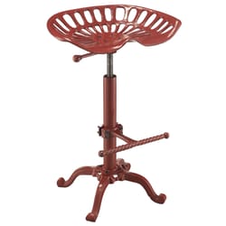 Carolina Chair Semi-Gloss Red Steel Swivel Industrial Adjustable Barstool