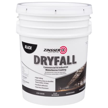 Zinsser DryFall Flat Black Water-Based Dryfall Waterbone Coating