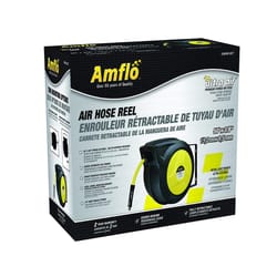Amflo Ultra Air 50 ft. L X 3/8 in. D Hybrid Polymer Air Hose Reel 300 psi Black