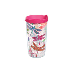 Tervis 16 oz Dragonfly Mandala Multicolored BPA Free Tumbler with Lid