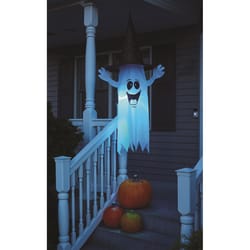 Fun World 5 ft. Prelit Ghost w/Witch Hat Halloween Decor