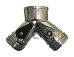Rugg 3/4 in. Zinc Threaded Male Y-Hose Connector with Shut Offs