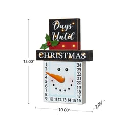 Glitzhome Multicolored Countdown Calendar Table Decor 14.96 in.