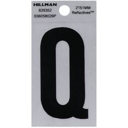 HILLMAN 2 in. Reflective Black Vinyl  Self-Adhesive Letter Q 1 pc