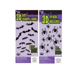 Fun World 3D Bats or Spiders Stickers Halloween Decor