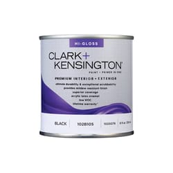 Clark+Kensington High-Gloss Black Premium Paint Exterior and Interior 1/2 pt