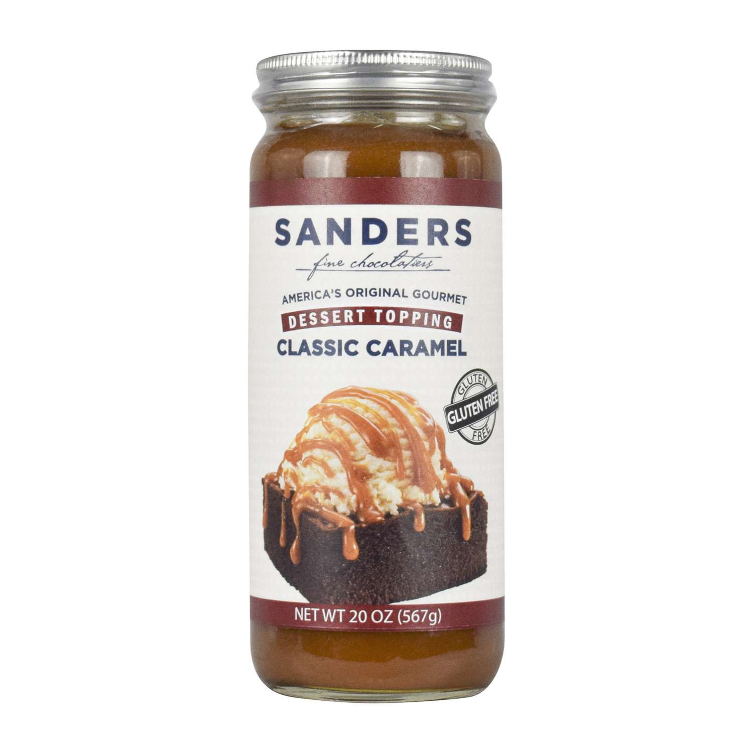Sanders Fine Chocolatier Classic Caramel Dessert Topping 20 oz Jar