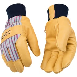 Kinco Men's Outdoor Knit Wrist Work Gloves Yellow XL 1 pair