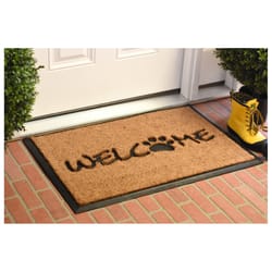 Calloway Mills Welcome Paw 2 W X 3 L Black/Brown Rectangle Coir Door Mat