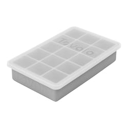 Tovolo Oyster Gray Plastic/Silicone Cube Ice Tray with Lid