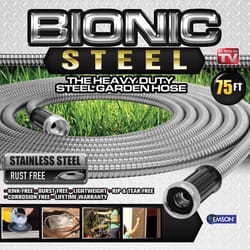Bionic Steel Pro 5/8 in. D X 75 ft. L Heavy Duty Commercial Grade Garden Hose Gray