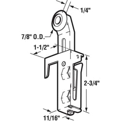 Prime-Line 7/8 in. D X 1/4 in. L Mill Nylon/Steel Sliding Pocket Door Roller Assembly 1 pk