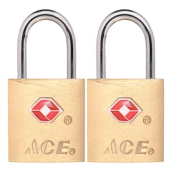 Ace 3/4 in. H X 7/8 in. W X 3/4 in. L Brass Single Locking Luggage Lock 2 pk Keyed Alike