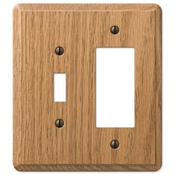 Amerelle Contemporary Brown 2 gang Wood Decorator/Toggle Wall Plate 1 pk