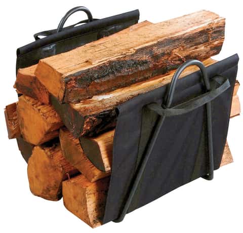 Panacea 15216 Black Fireplace Log Tote With Steel Stand Panacea 15216 Black Fireplace Log Tote With Steel Stand