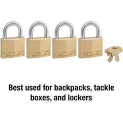 Master Lock 1-9/16 in. W Brass 4-Pin Cylinder Exterior Padlock