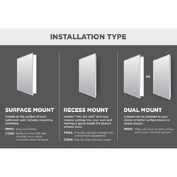 Zenna Home 25.75 in. H X 29.63 in. W X 4.5 in. D Rectangle Tri-View Medicine Cabinet