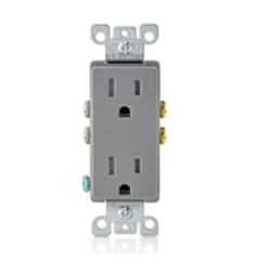 Leviton Decora 15 amps 125 V Duplex Gray Outlet 5-15R 1 pk