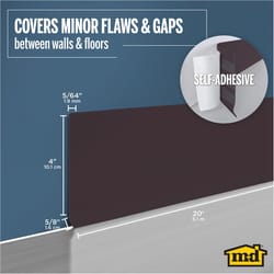 M-D BUILDING PRODUCTS 4 in. H X 0.08 in. W X 20 ft. L Prefinished Brown Vinyl Wall Base