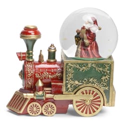 Roman Red Snow Globe Train Centerpiece