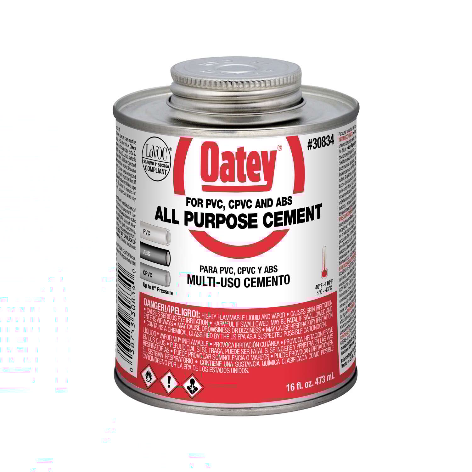 Oatey Clear AllPurpose Cement For CPVC/PVC 16 oz. Ace Hardware