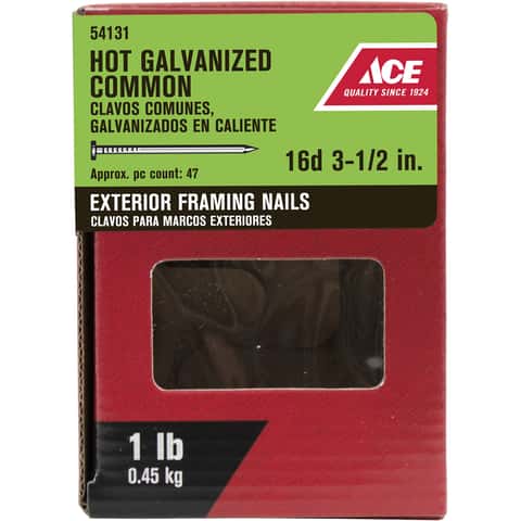 Ace 6D 2 in. Box Hot-Dipped Galvanized Steel Nail Flat Head 1 lb