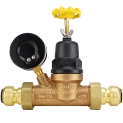 Tectite Apollo 3/4 in. Double Push Union Bronze Water Pressure Regulator with Gauge
