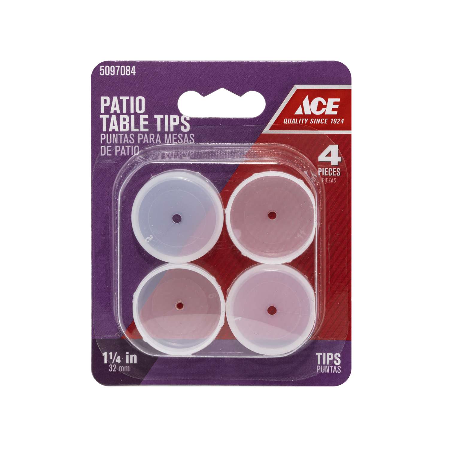 Ace Plastic Patio Table Tips Clear Round 11/4 in. W 4 pk Ace Hardware