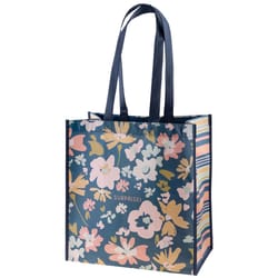 Karma Navy Floral Gift Bag Recycled Polyethylene Terephthalate 1 pk