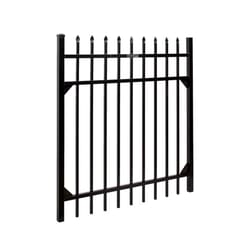 Fortress Athens 4 ft. H X 4 ft. L Powder Coated Black Aluminum Fence Gate