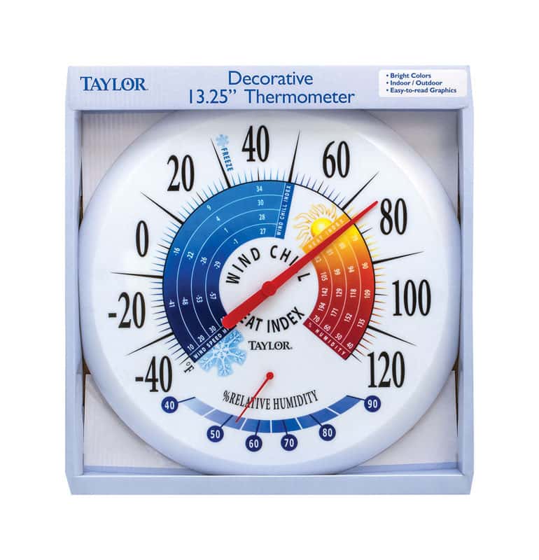 Indoor Outdoor Thermometer Wall Patio Weather Thermometer Hygrometer, Number 10 in Diameter (Black)