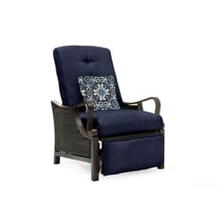 Hanover Ventura Brown Steel Frame Reclining Armchair Navy Blue