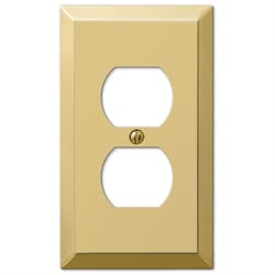 Amerelle Century Polished Brass 1 gang Stamped Steel Duplex Wall Plate 1 pk
