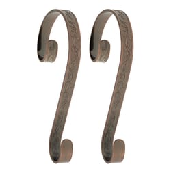 Haute Decor Oil Rubbed Bronze Scrolls - Embossed Holly Stocking Holder 6.2 in.