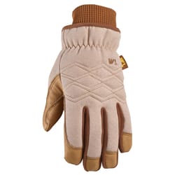 Wells Lamont HydraHyde Women's Indoor/Outdoor Canvas Work Gloves Brown M 1 pair