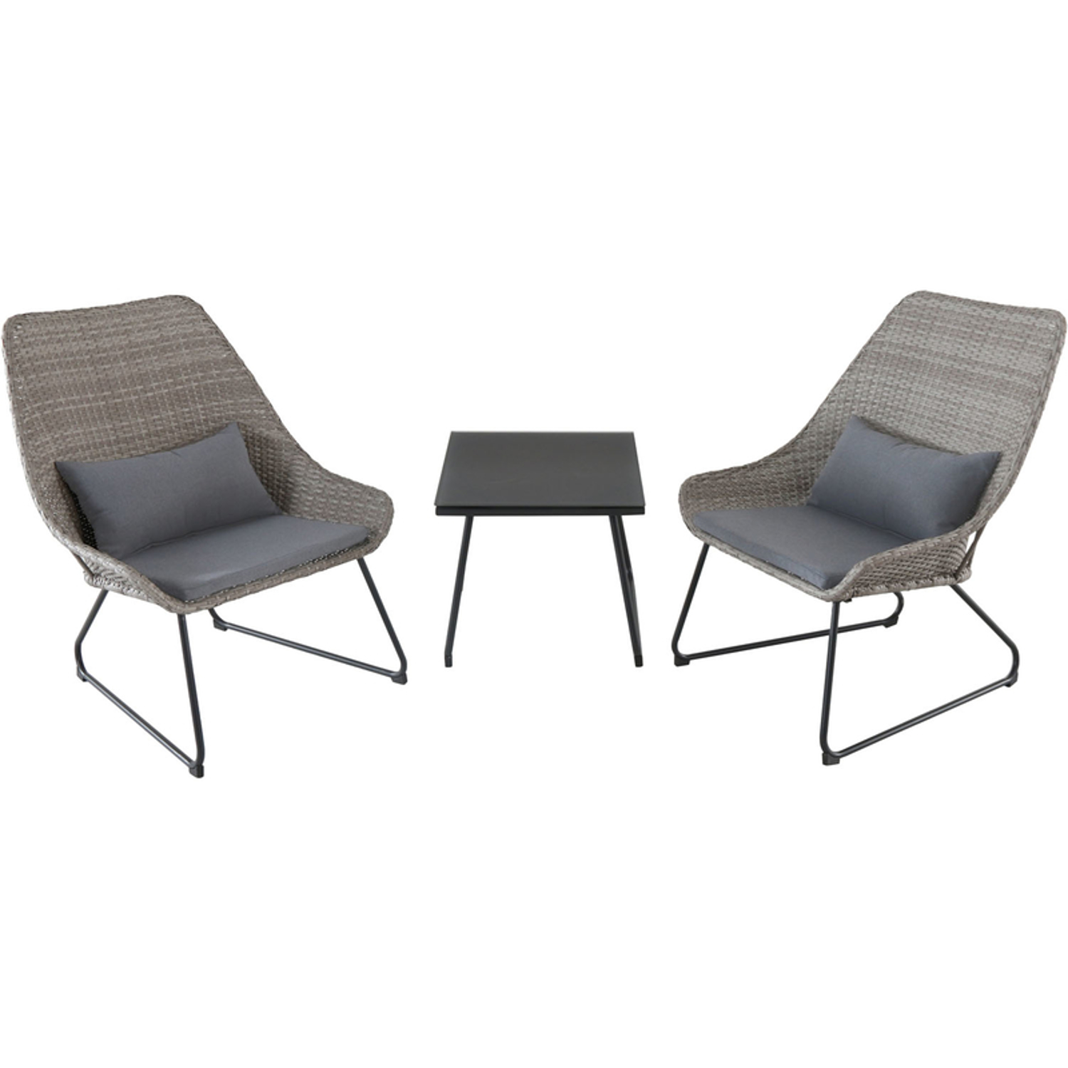 Photos - Garden Furniture MOD Montauk 3 pc Gray Steel Woven Chat Set Gray MONTK3PC-GRY 