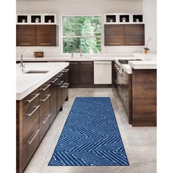 Linon Home Decor Peekay 2 ft. W X 8 ft. L Blue Polyester Area Rug