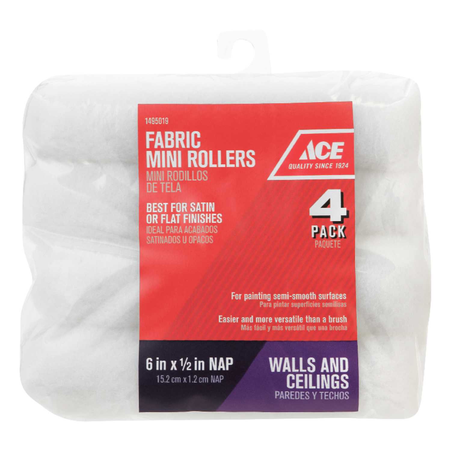 Ace Knit 1 2 In X 6 In W Mini Paint Roller Cover 4 Pk Ace Hardware