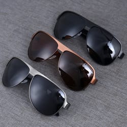 Mad Man Unisex Gold Frame Brown Lens Sunglasses