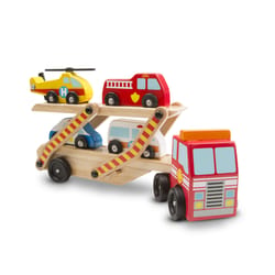 Melissa & Doug Vehicle Carrier Set Wood 5 pc